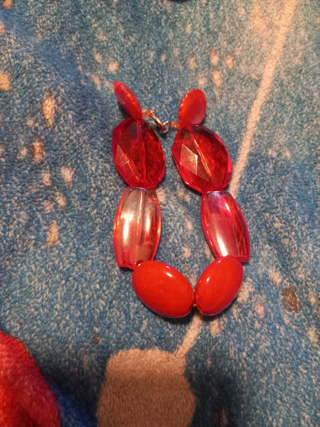 Red Beaded Necklace and Bracelet Set - photo 2