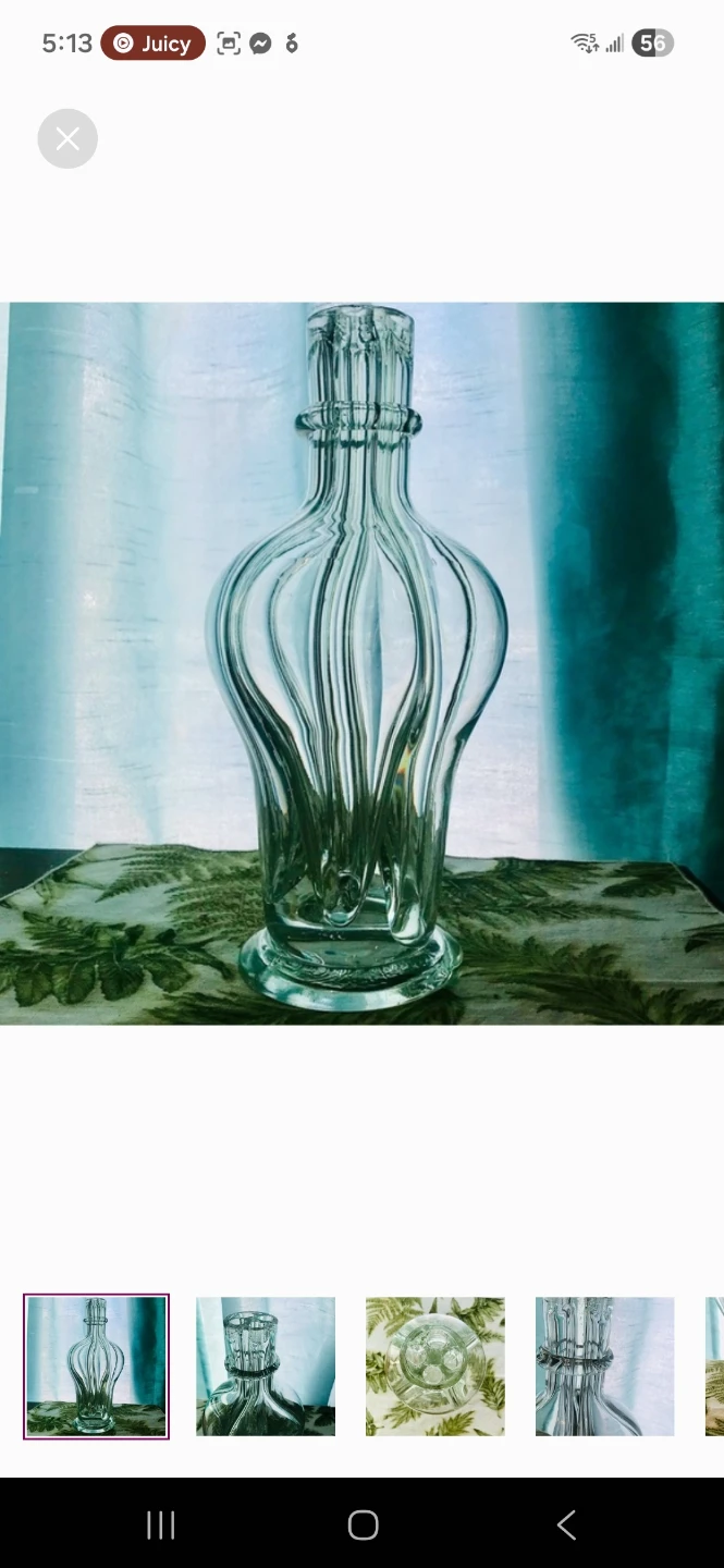 Clear Glass Decorative Bottle Vase
