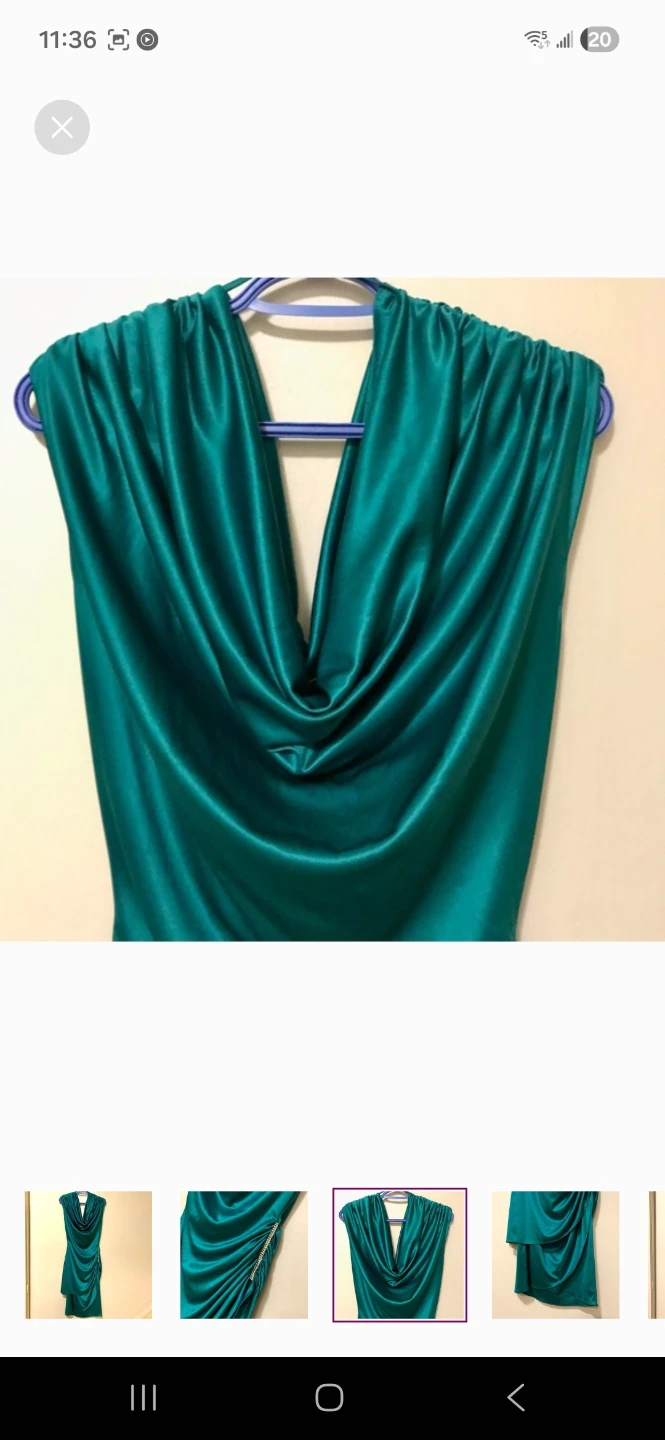 Algo Teal Ruched Detail Dress with Rhinestones - photo 2