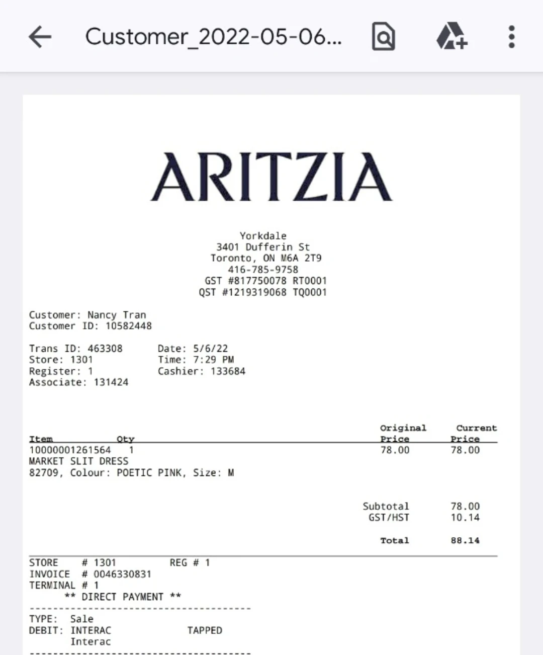 Aritzia Market Slit Dress - Poetic Pink, Size M - photo 3