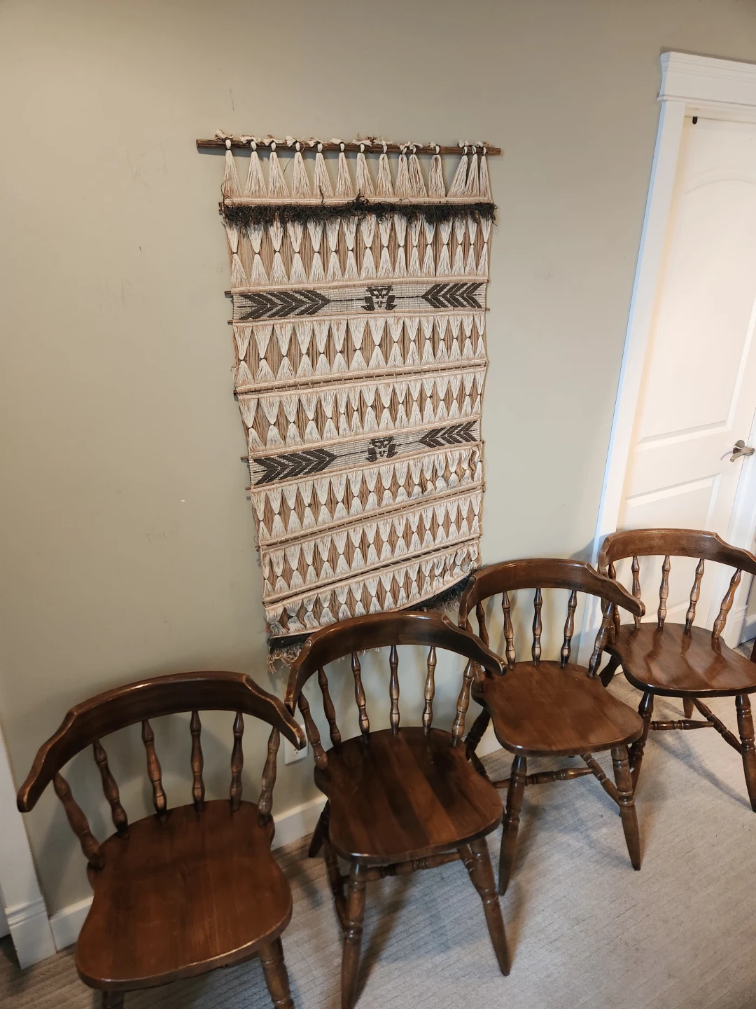 Set of 4 1970s solid Wood Chairs. - photo 3