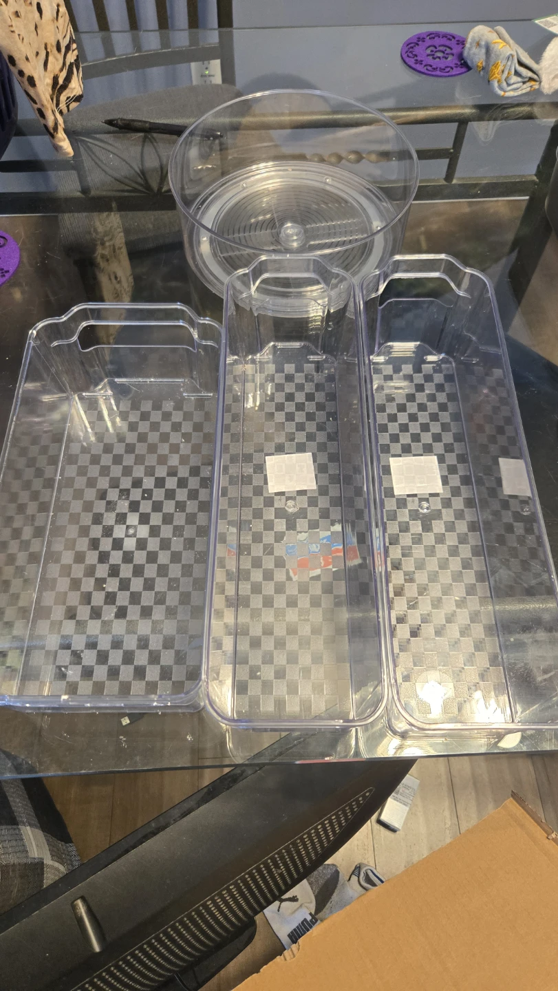 Clear Plastic fridge organizers with Lazy Susan Base - photo 2