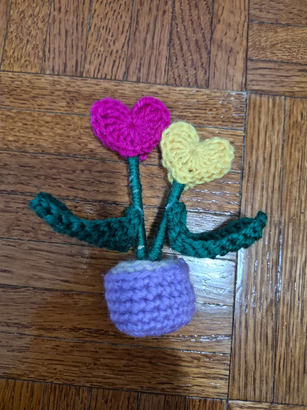 Crocheted Heart Flowers in Pot - photo 5