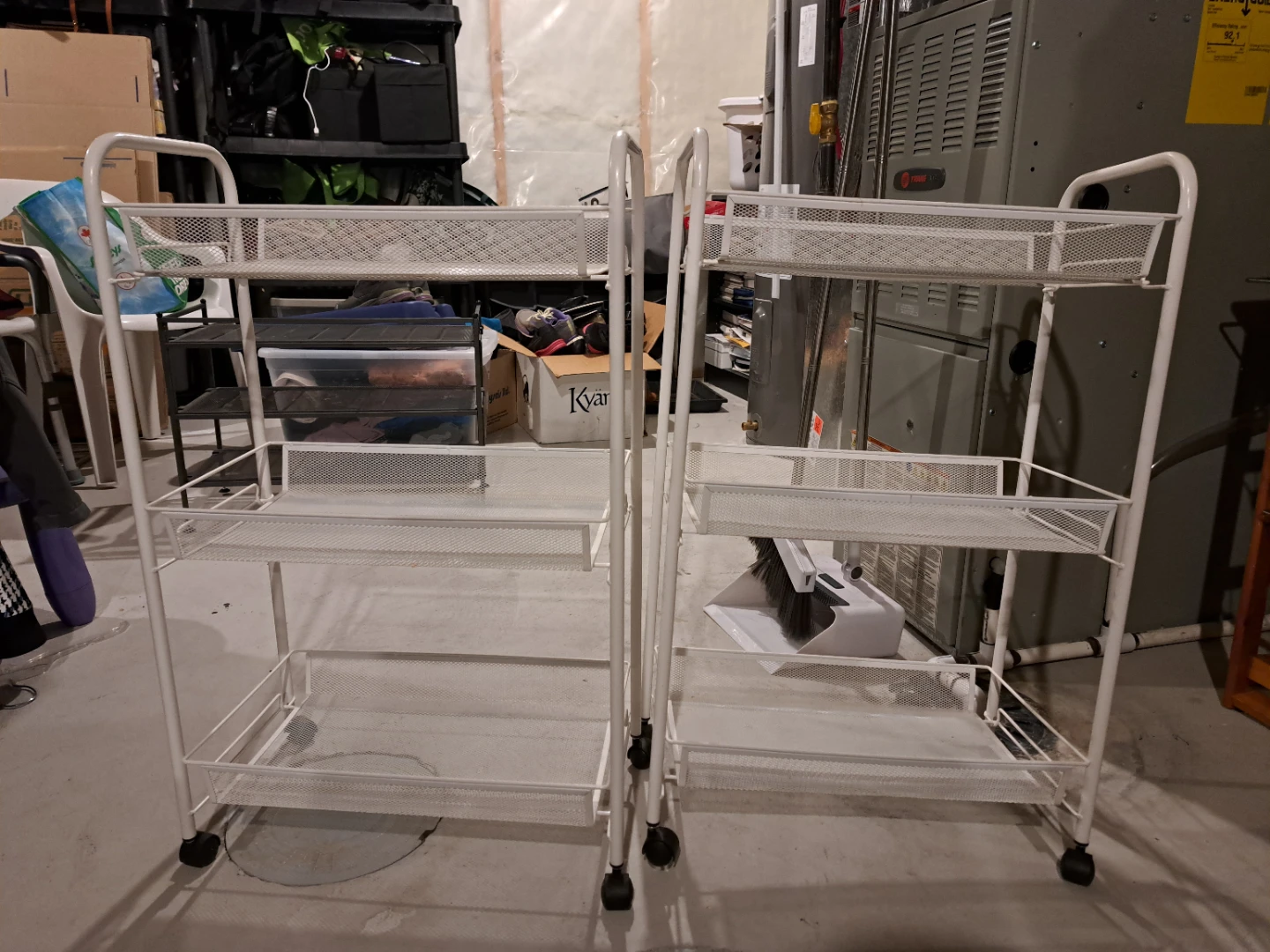 White 3-Tier Rolling Storage Cart