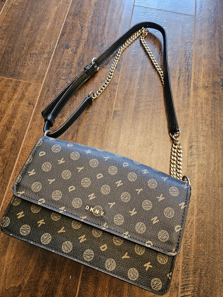 DKNY Monogram Chain Shoulder Bag