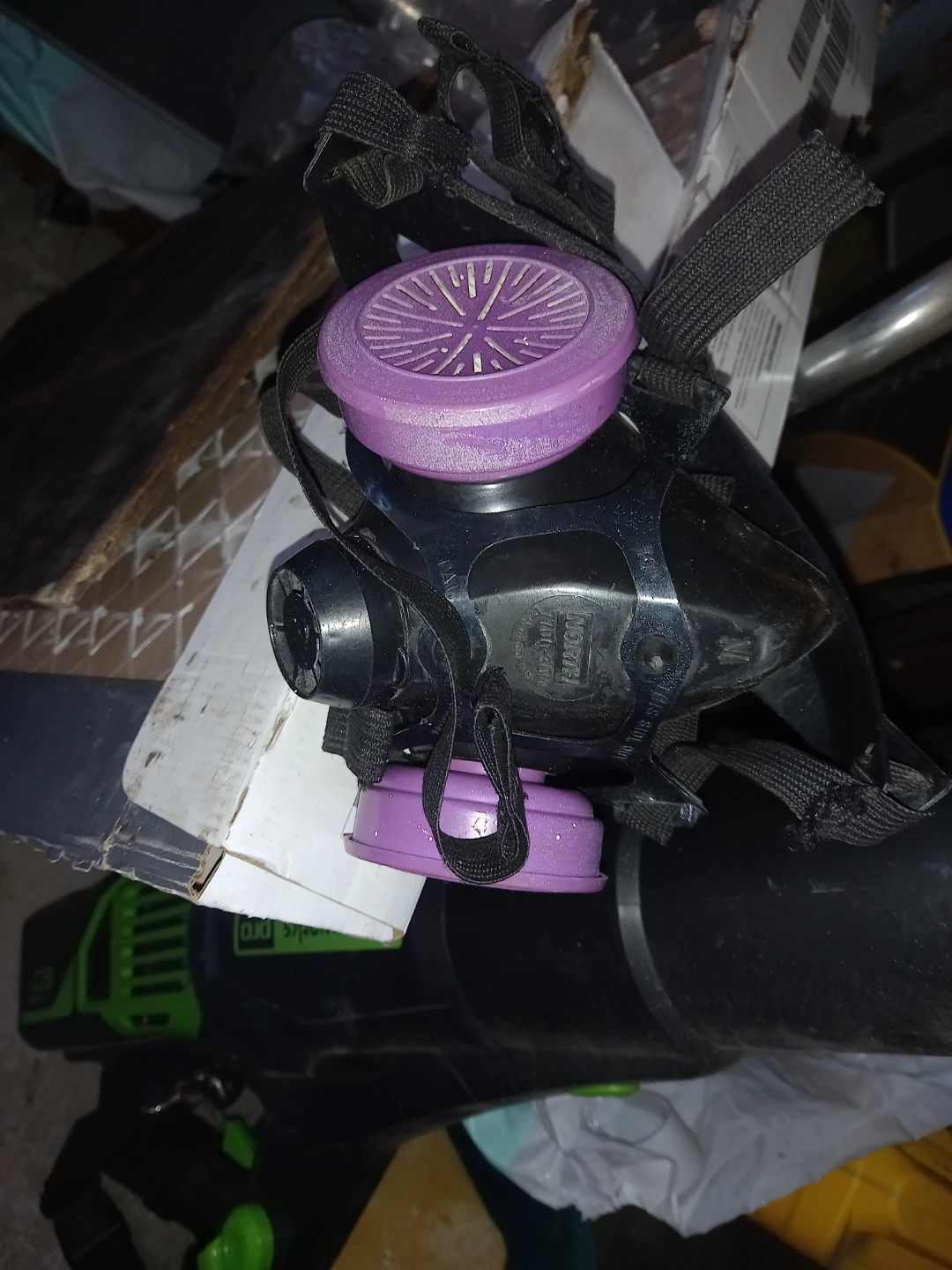 3M Respirator Mask with Purple Filters