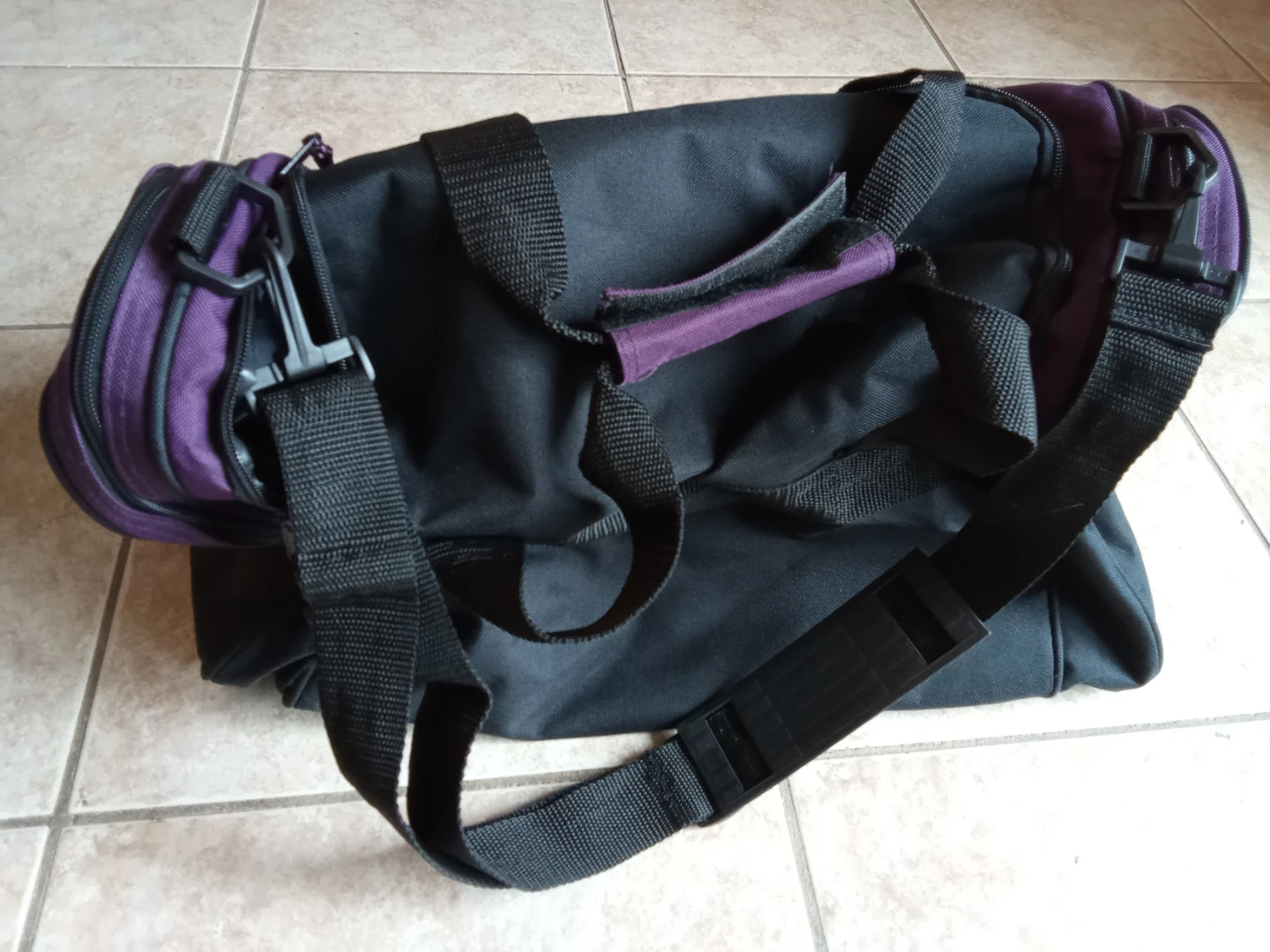 Purple and Black Duffle Gym Travel Bag - photo 2