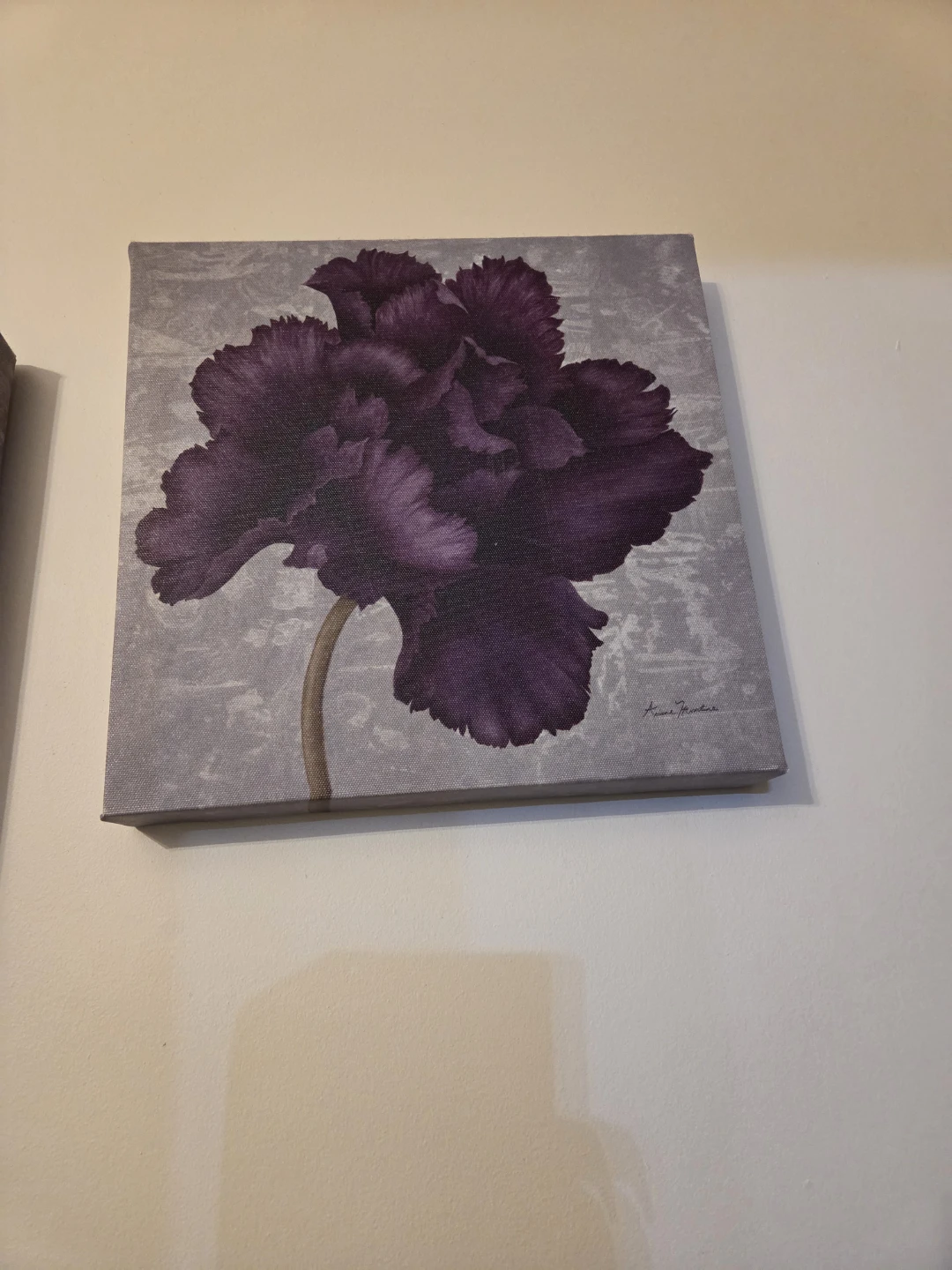 Set of 2 Purple Floral Canvas Wall Art - photo 2