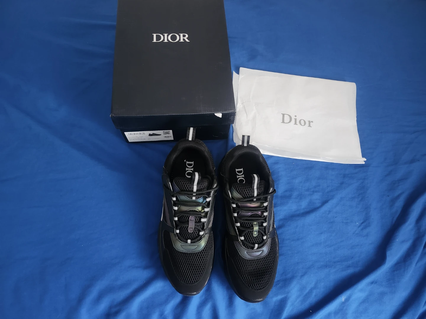 DIOR B22 Calf Mesh Sneakers - Black - Size 45