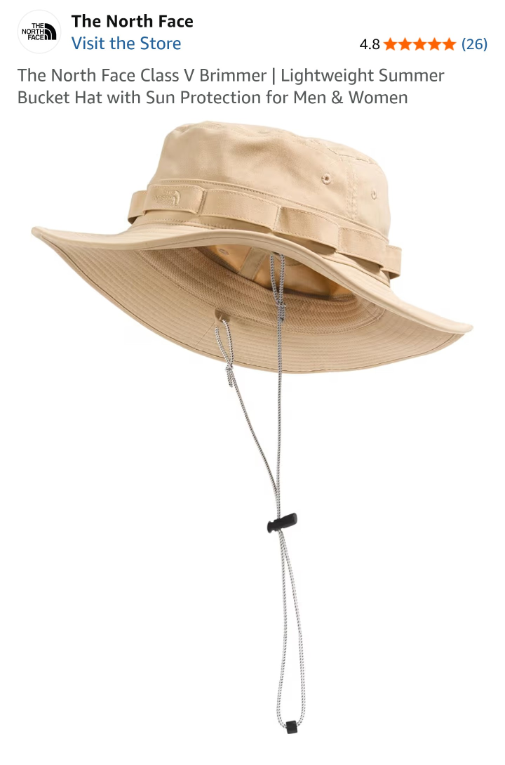 The North Face Class V Brimmer Unisex Bucket Hat, Khaki/Stone