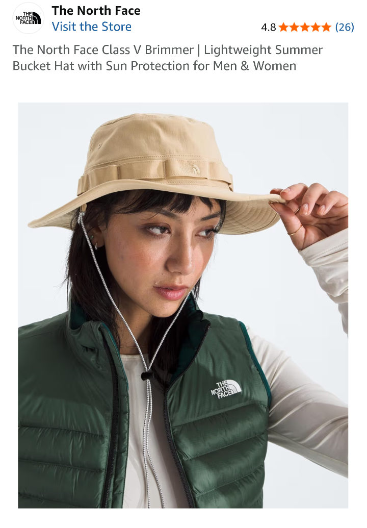 The North Face Class V Brimmer Unisex Bucket Hat, Khaki/Stone - photo 2