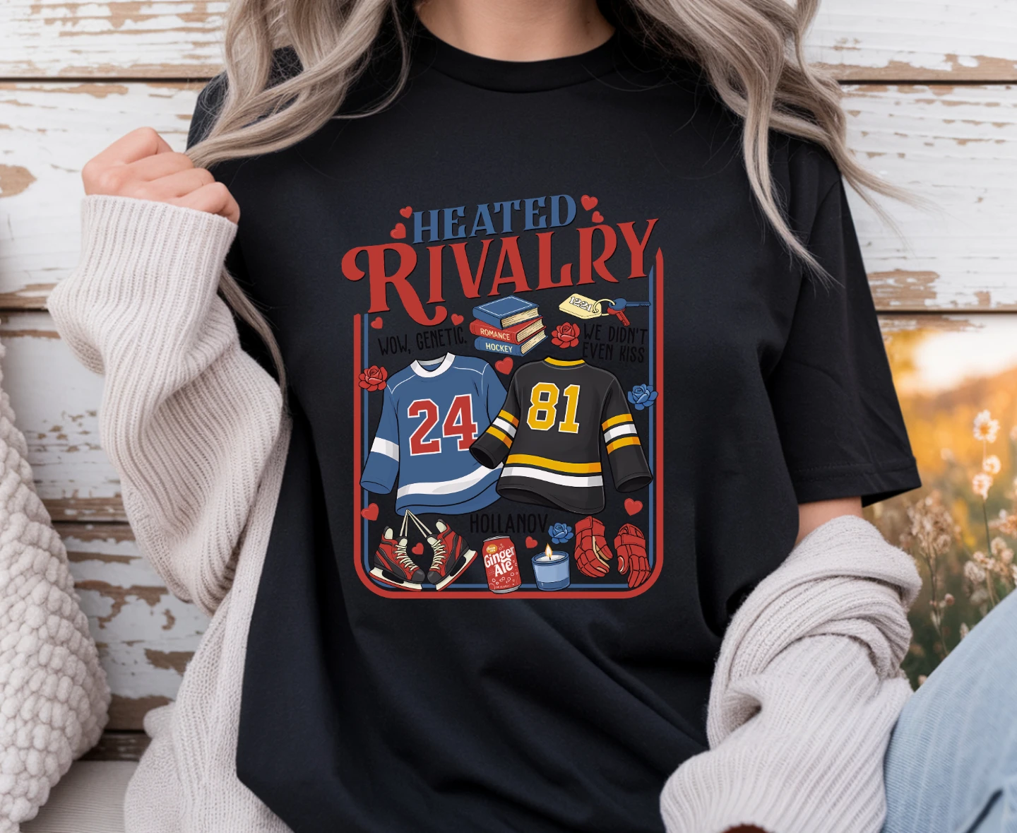 Heated Rivalry Hockey Romance Graphic T-Shirt