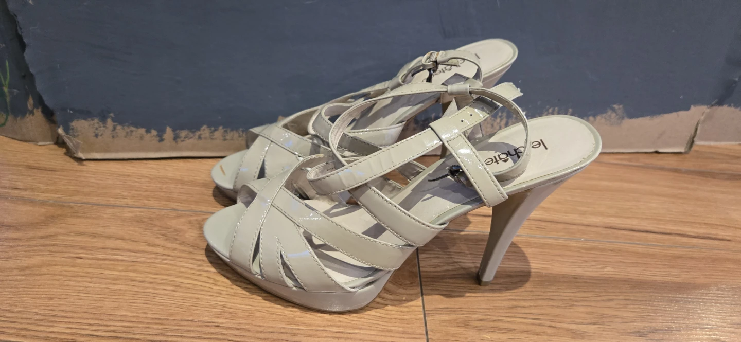 Le Chateau Patent Heeled Sandals