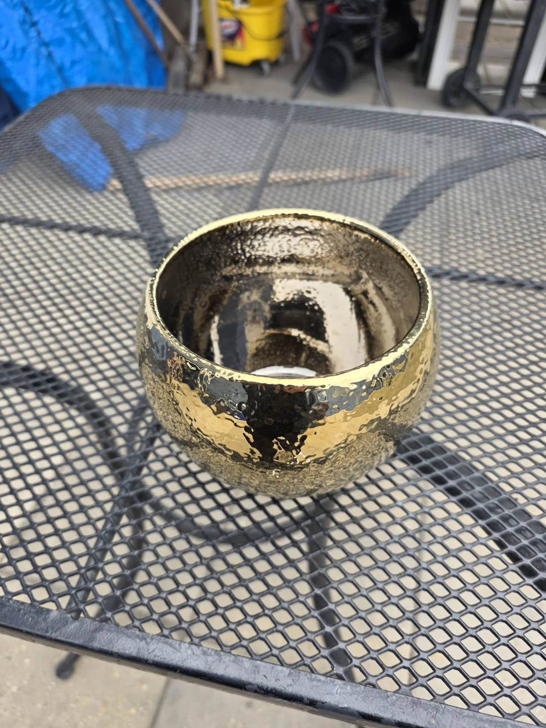 Gold Textured Ceramic Planter Pot