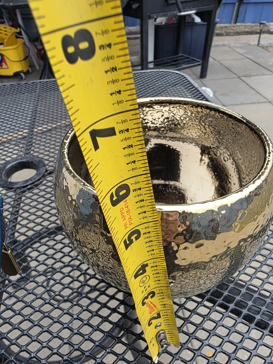 Gold Textured Ceramic Planter Pot - photo 5