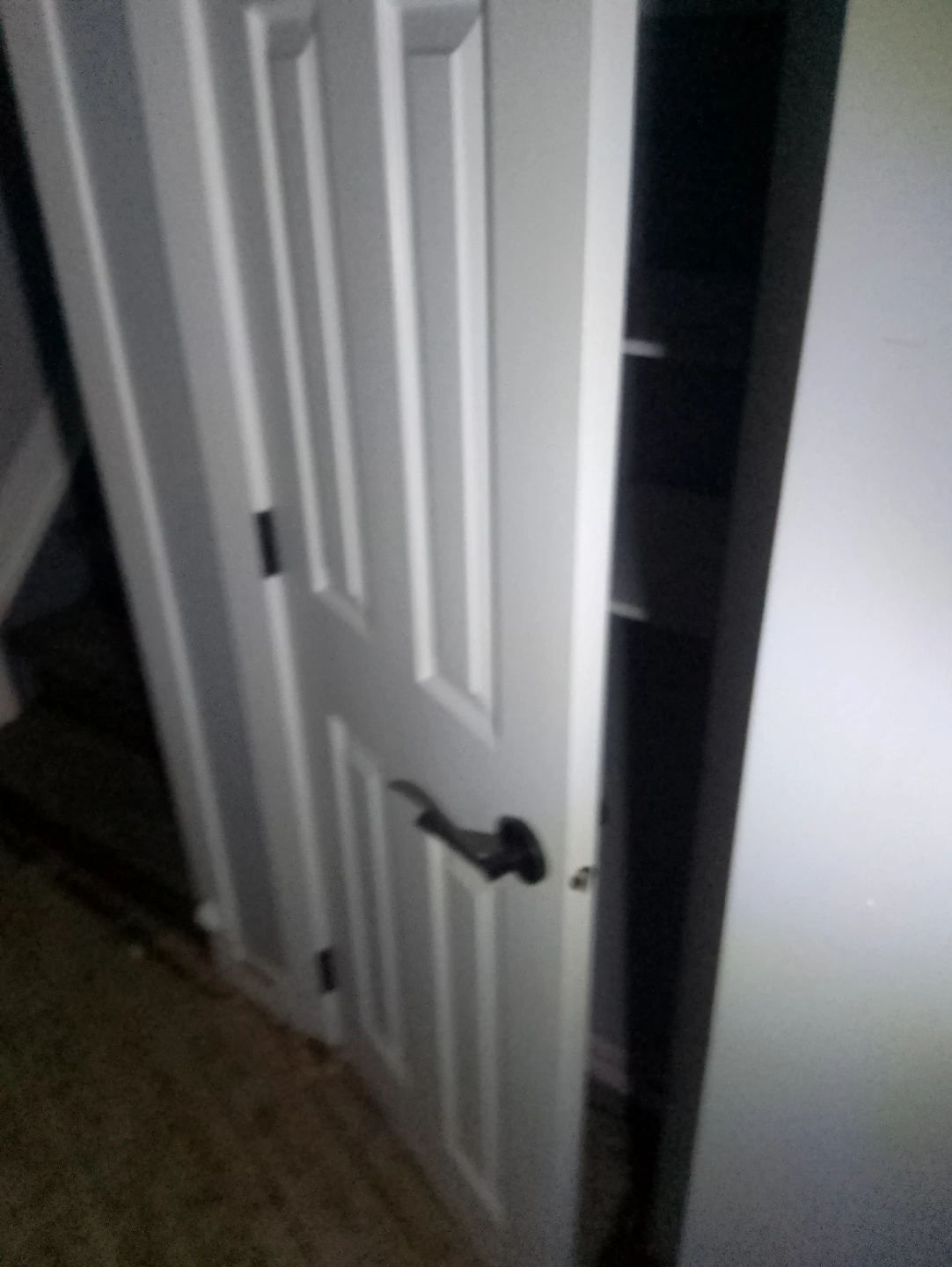 White Interior Door with Black Hardware