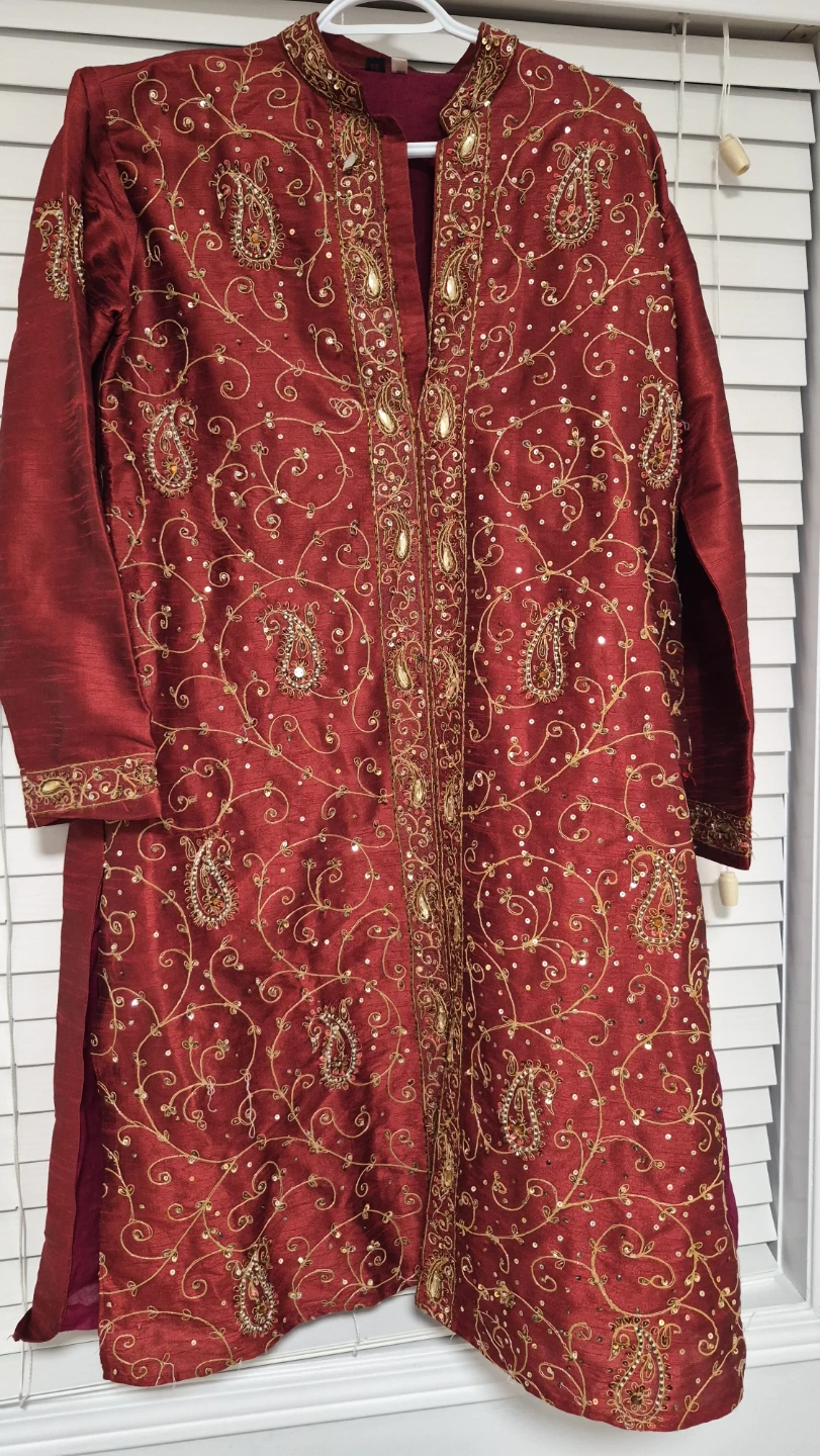 Embroidered Red Kurta - photo 2