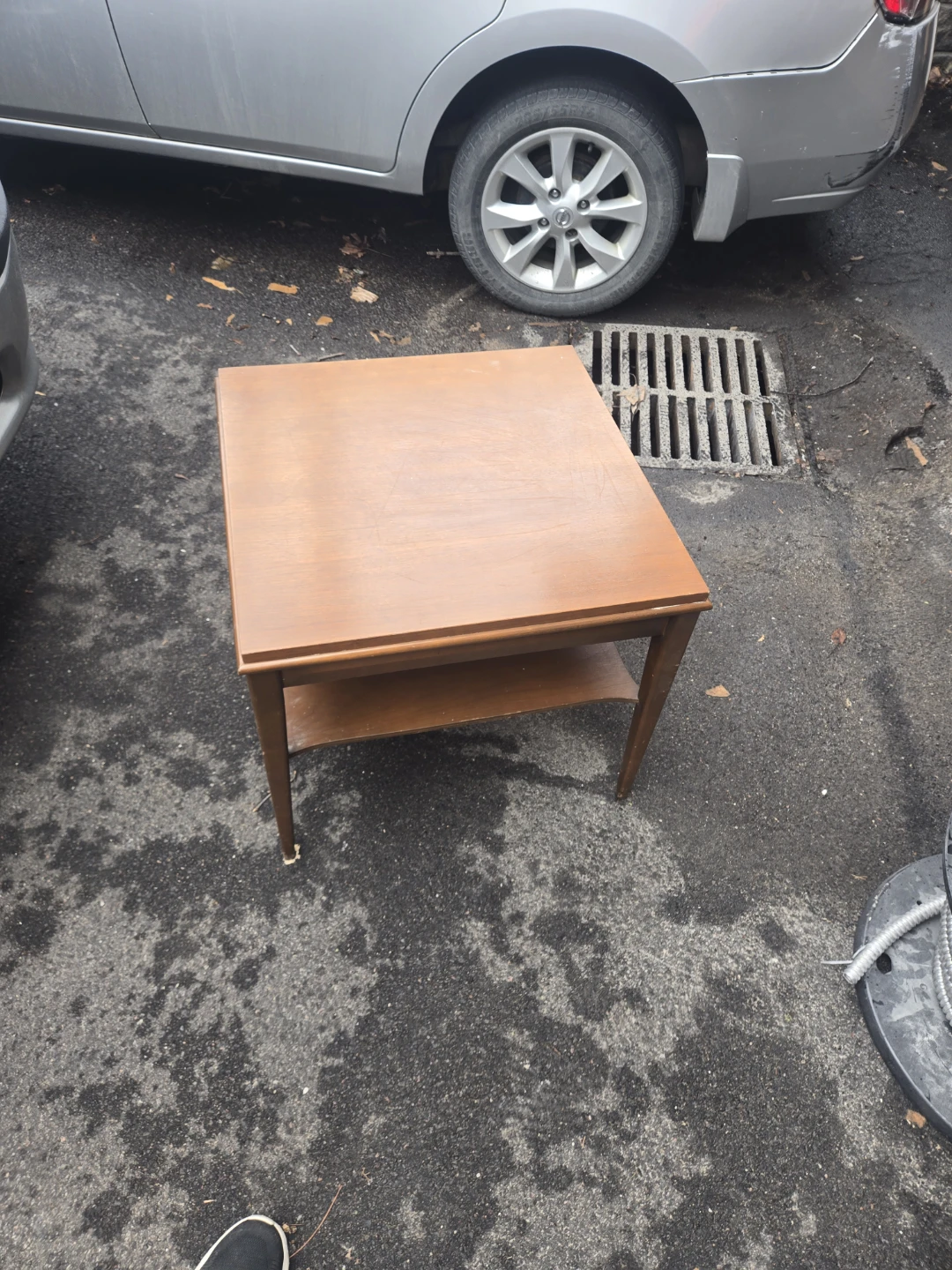 Wooden End Table with Shelf