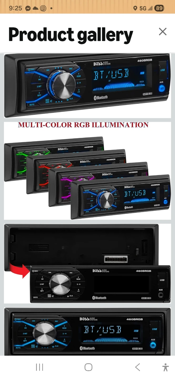 BOSS Audio Elite 460BRGB Single-DIN Bluetooth Receiver