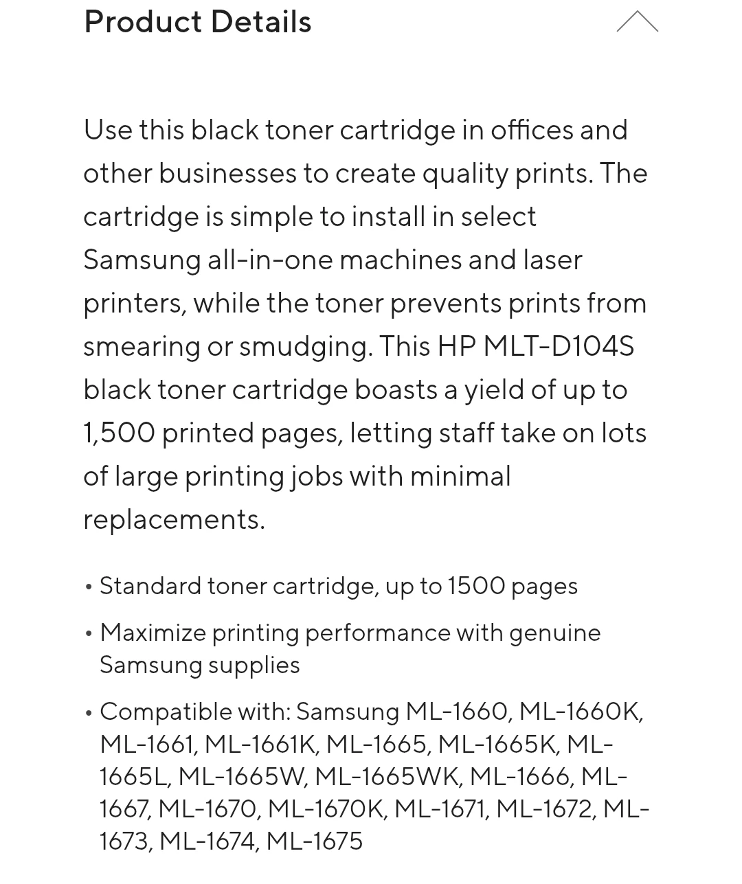 Genuine Samsung MLT-D104S Black Original Toner Cartridge NEW - photo 2