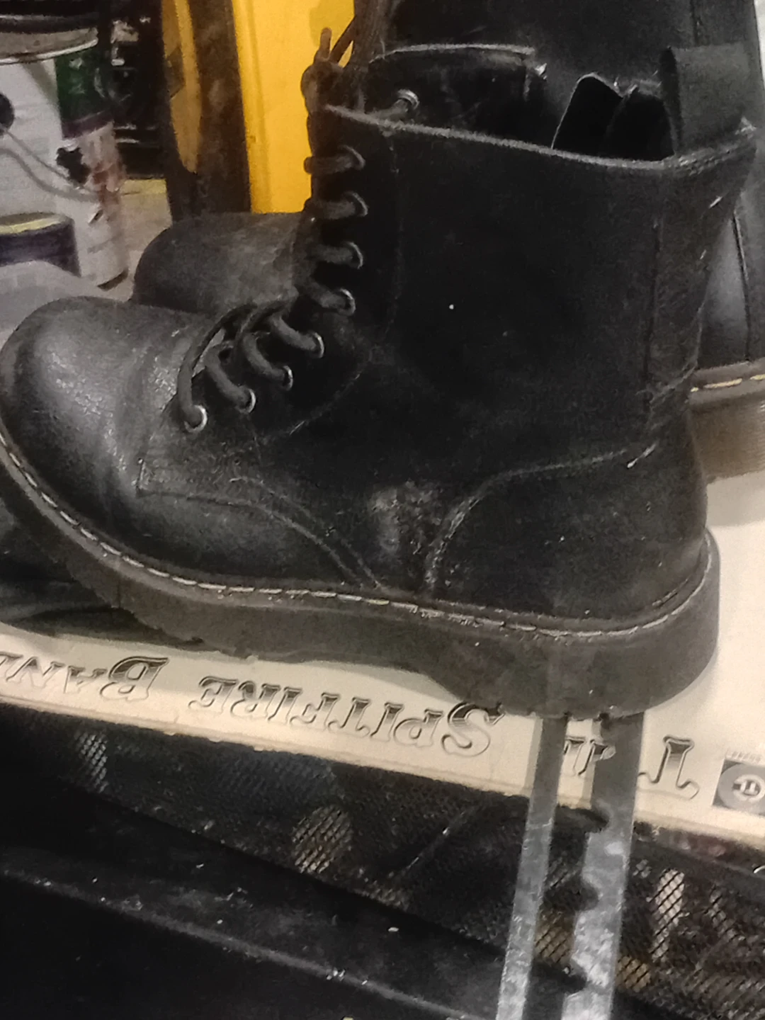 Black Leather Lace-Up Boots