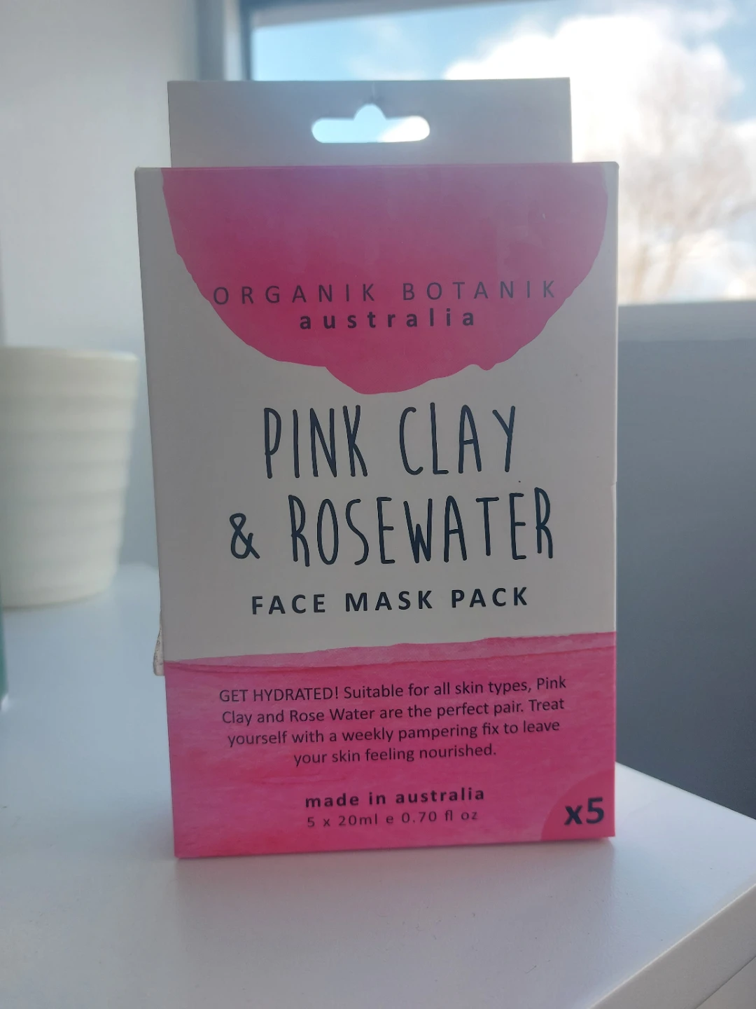 Organik Botanik Australia Pink Clay & Rosewater Face Mask Pack