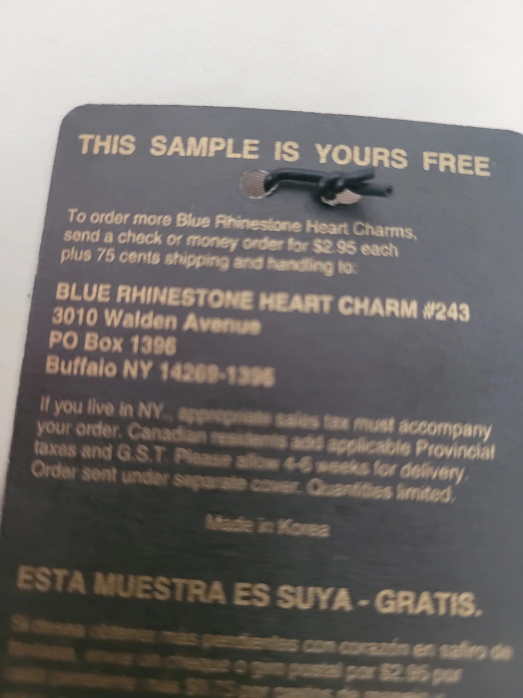 FREE Blue Rhinestone Heart Charm - photo 3