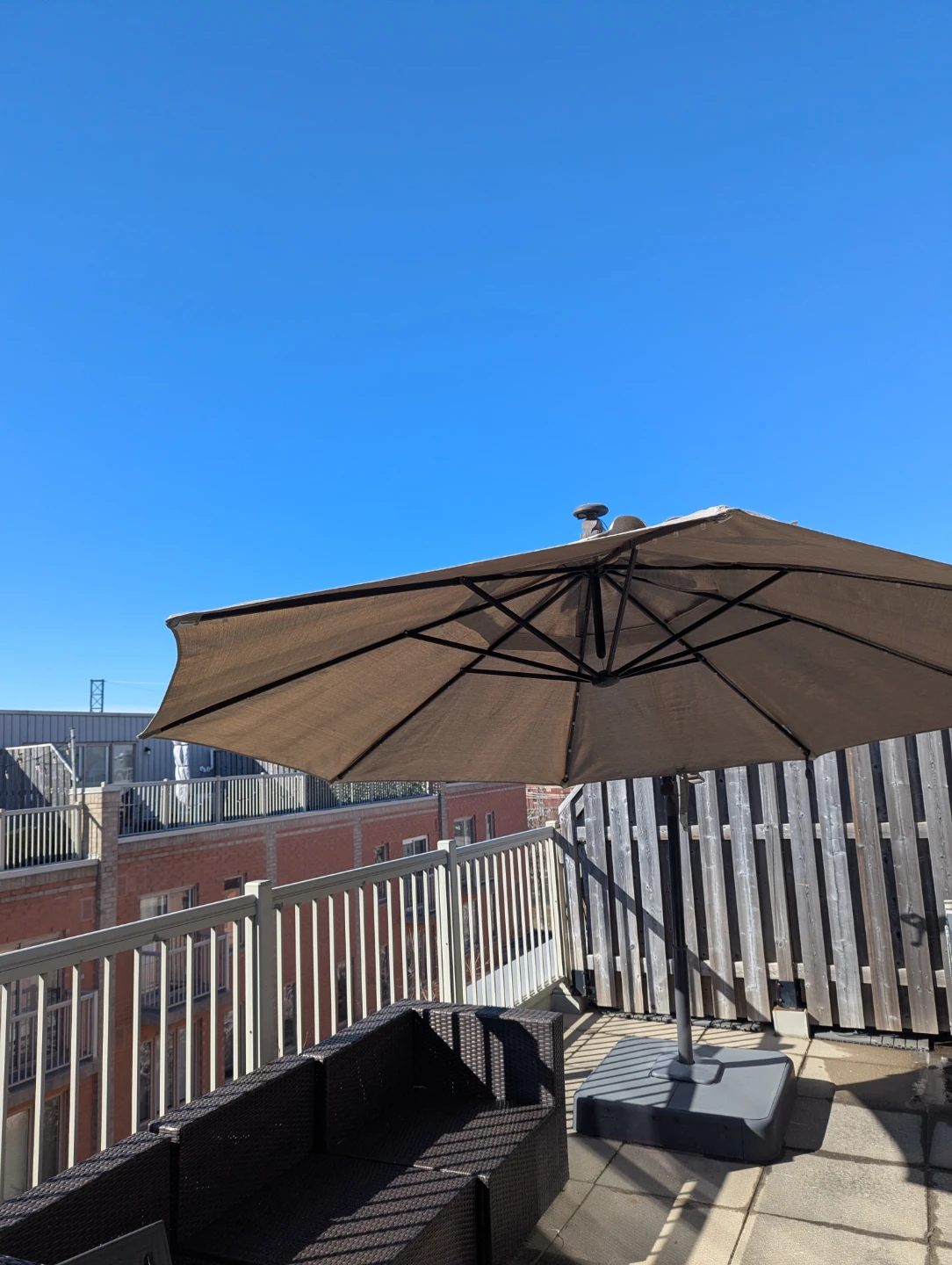 Patio Cantilever Umbrella with Base - photo 3
