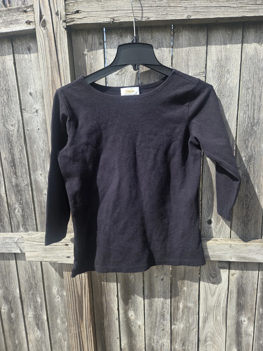Talbots Black 3/4 Sleeve T-Shirt Size S