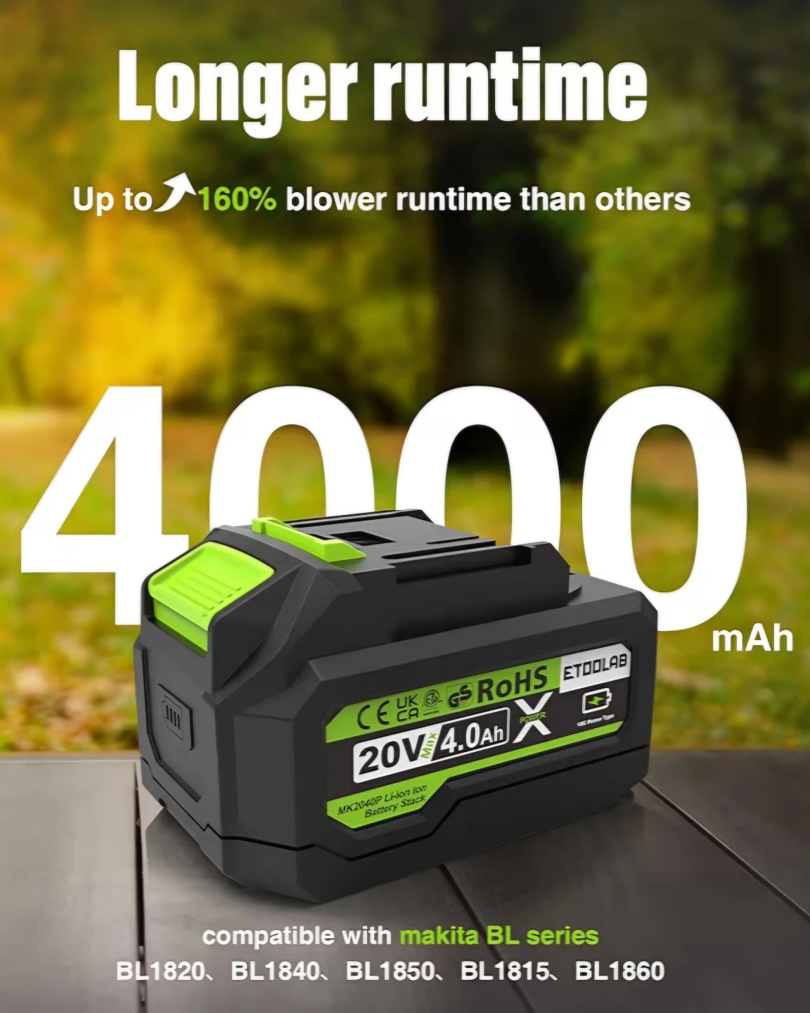 ETOOLAB Cordless Leaf Blower with 4000mAh Battery - photo 3