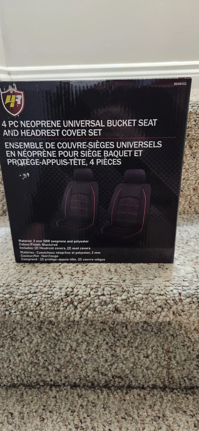 4 PC Neoprene Universal Bucket Seat and Headrest Cover Set