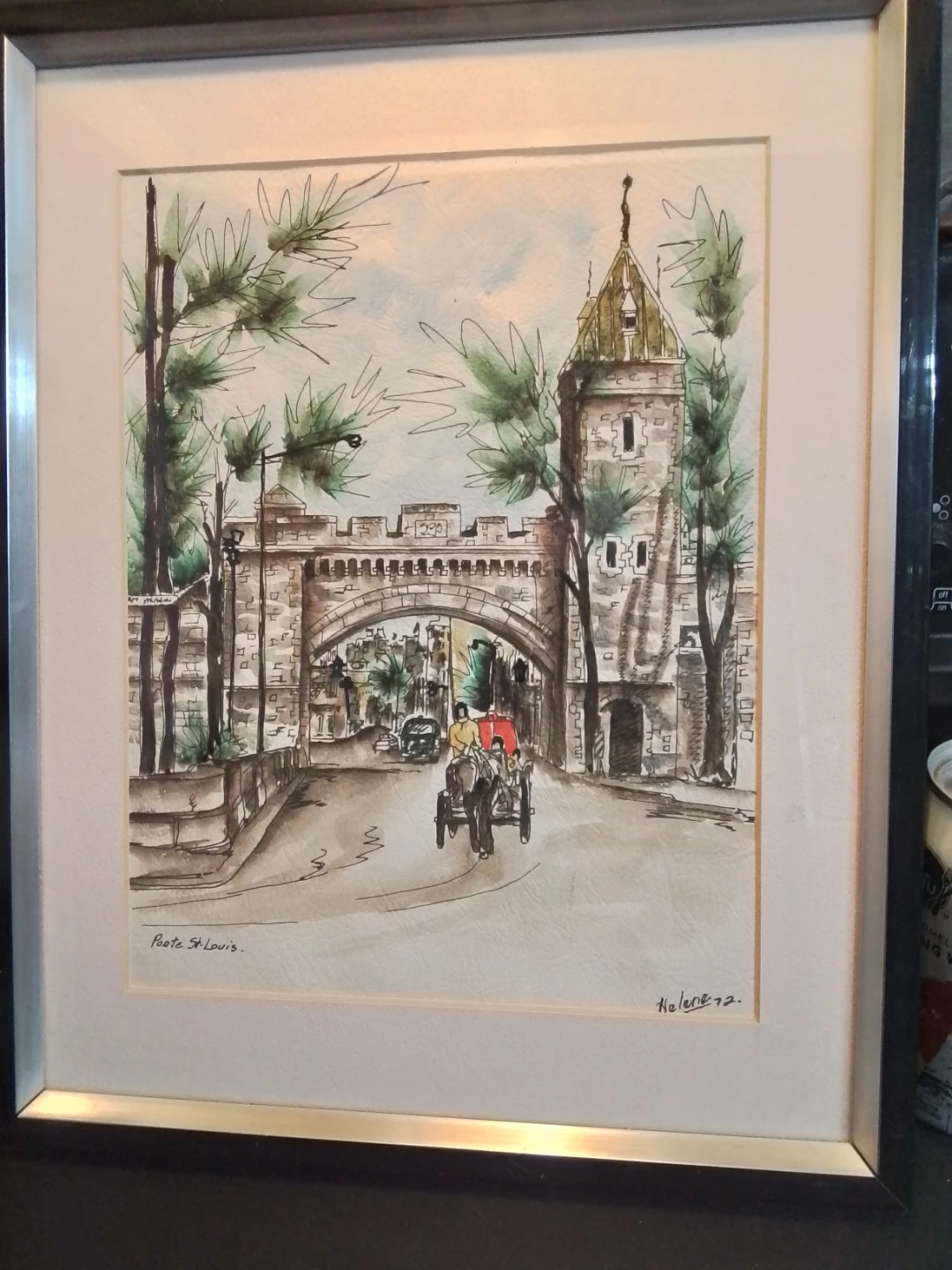 Poorte St-Louis Watercolor Painting by Helene '72