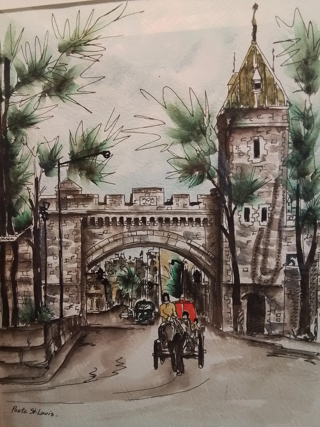 Poorte St-Louis Watercolor Painting by Helene '72 - photo 2