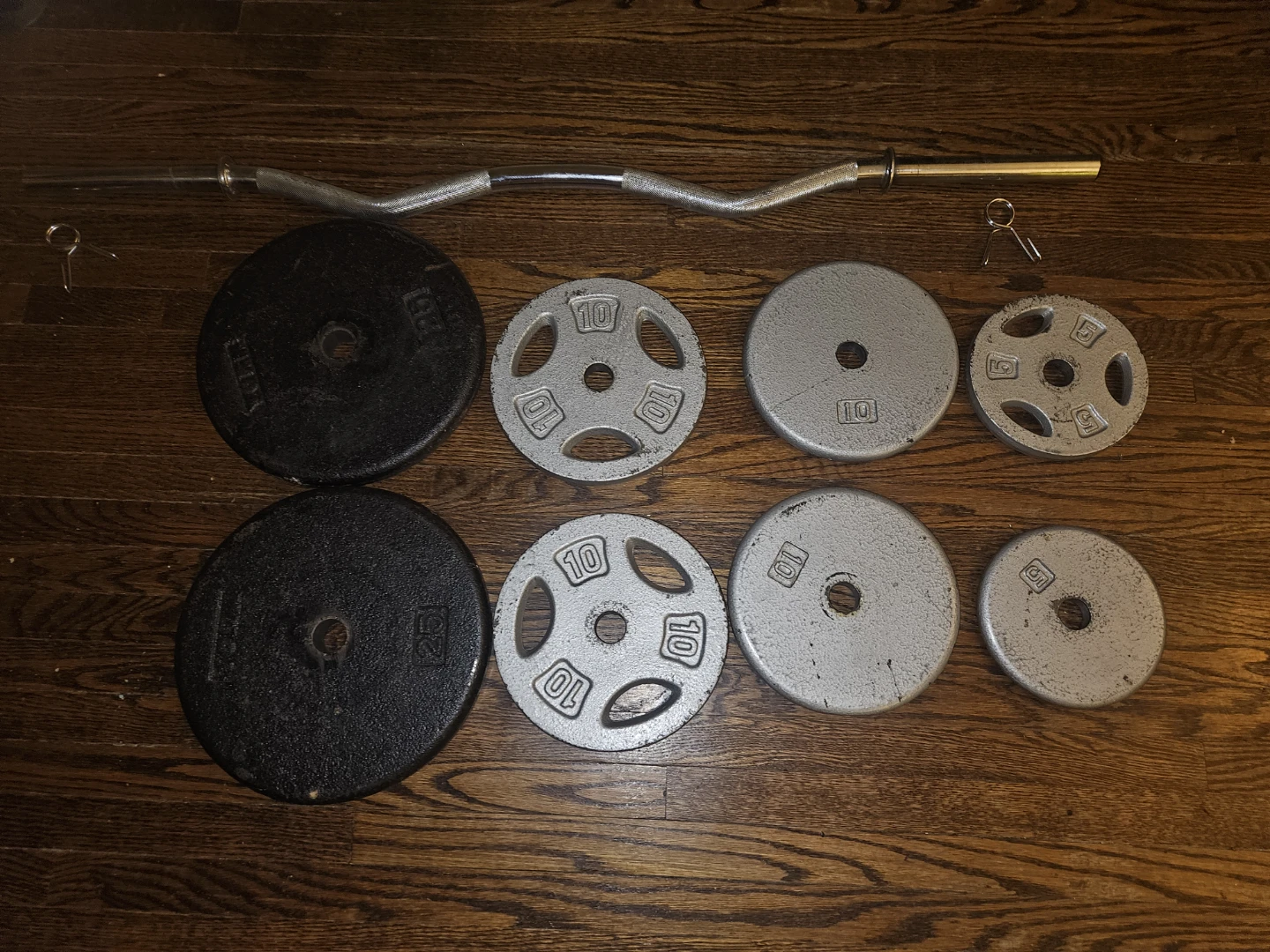 Curl Barbell & Weight Set - 2×25lbs, 4x10lbs, 2x5lbs - photo 2