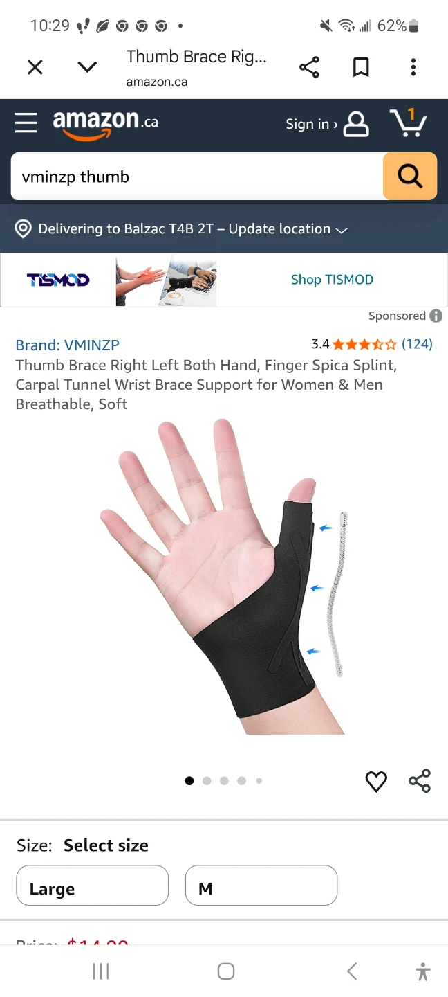 VMINZP Thumb Brace - Black - photo 2