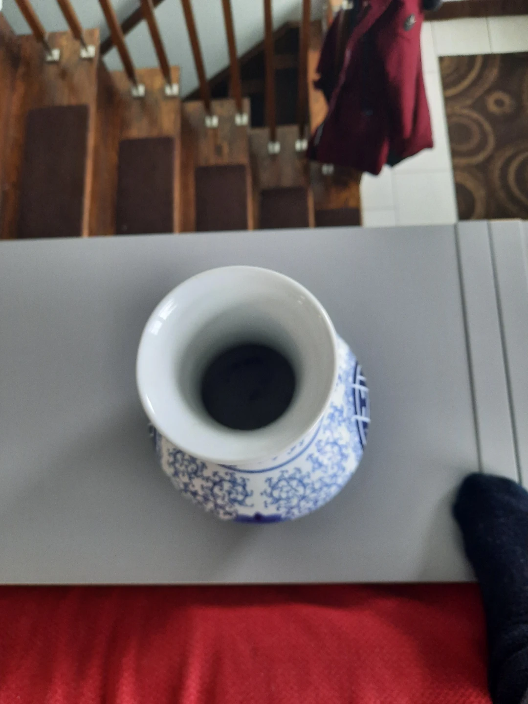 Blue and White Porcelain Vase with Floral Design - photo 3