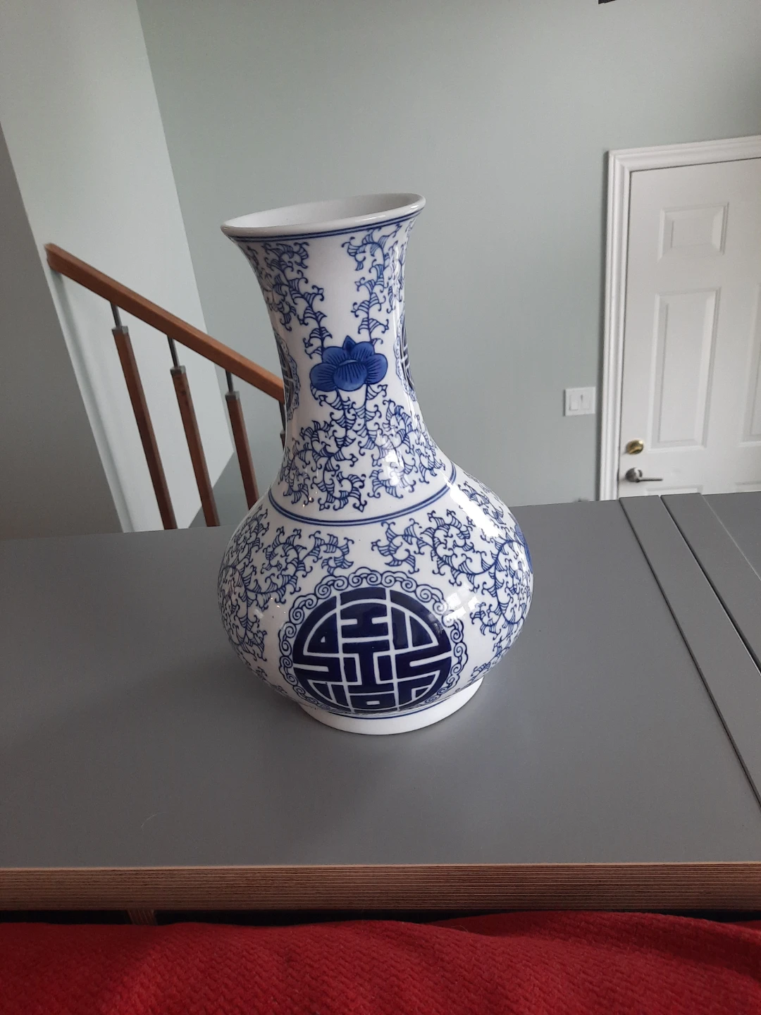 Blue and White Porcelain Vase with Floral Design - photo 4