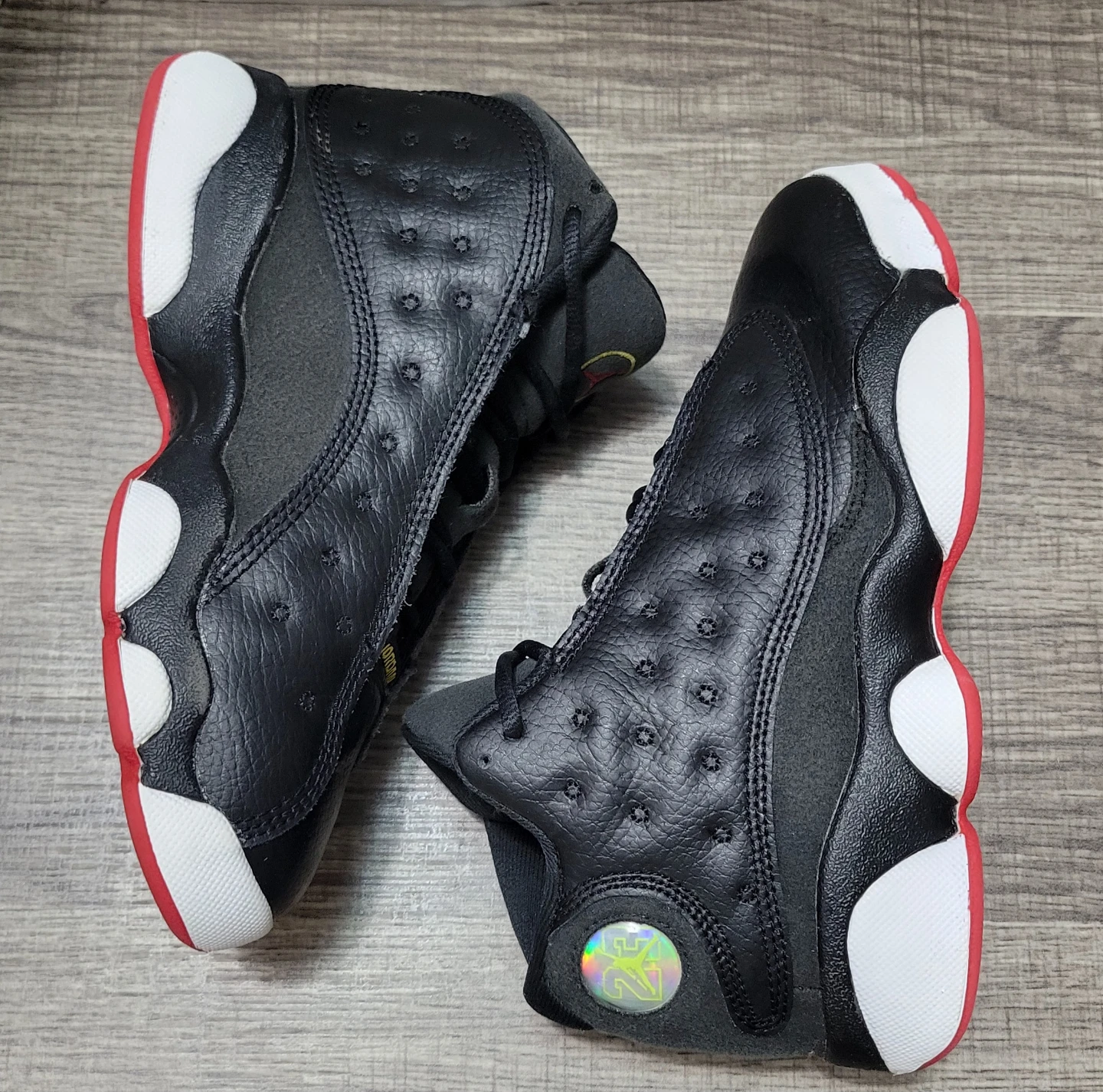 Jordan 13 Kids Shoes Black Red White Size 13.5C - photo 4