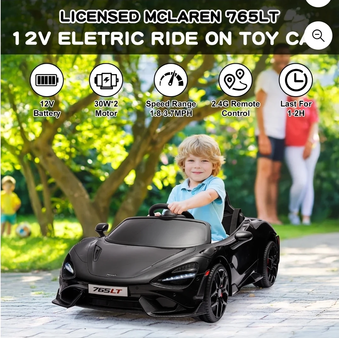 Licensed McLaren 765LT 12V Electric Ride-On Toy Car - photo 2