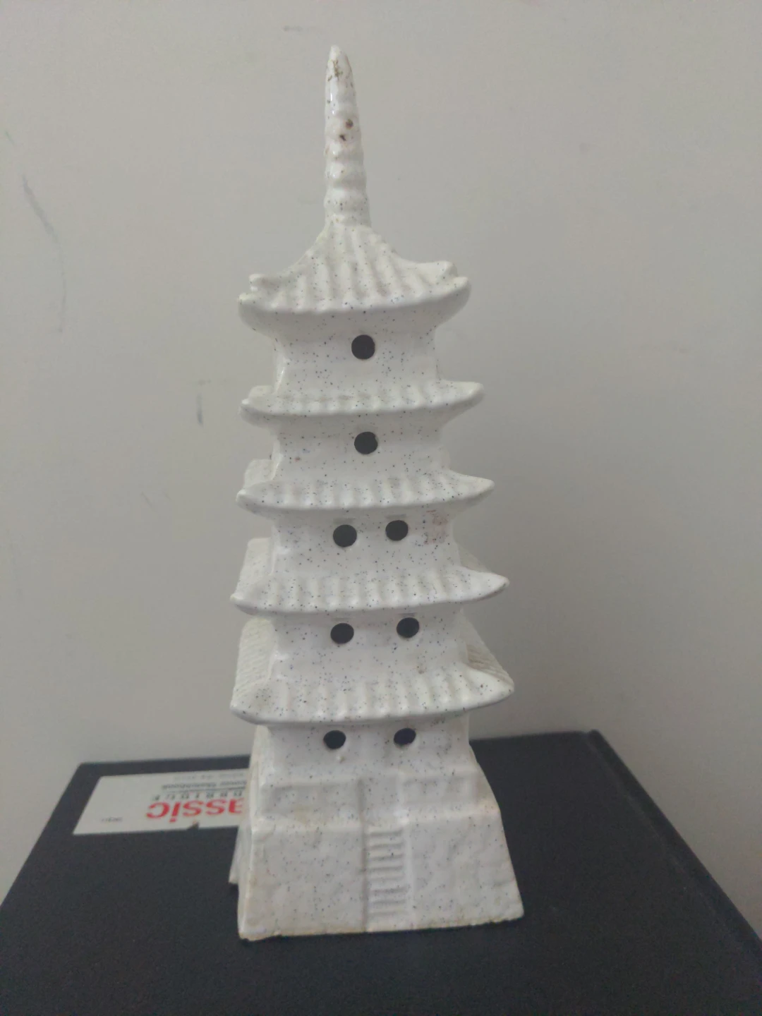 White Pagoda Ceramic Figurine