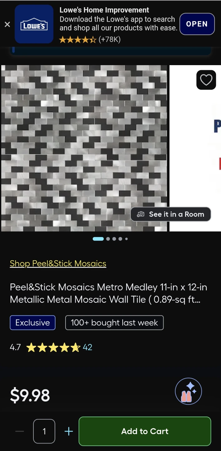 Metro Medley Metallic Metal Mosaic Wall Tile 11-in x 12-in