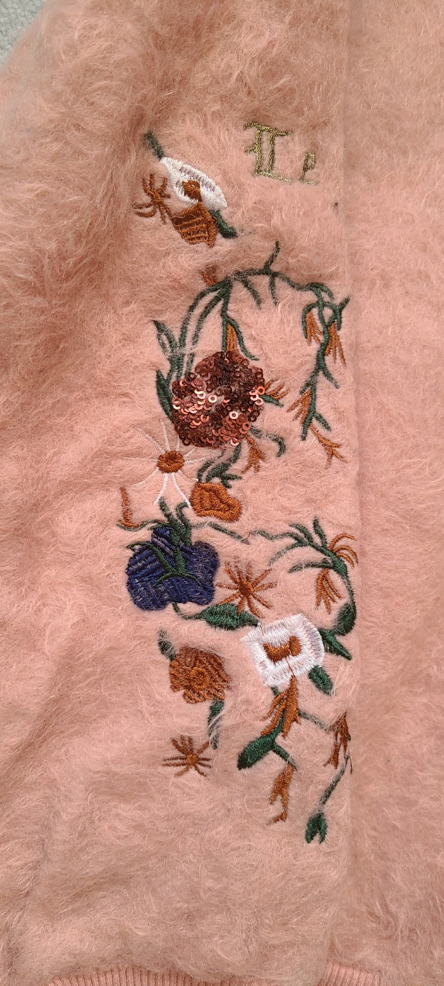 Pink Fuzzy Embroidered Sweatshirt - photo 5