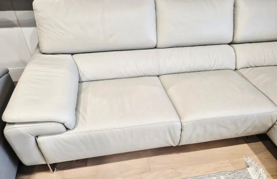 Sectional Sofa - Beige  Italian Leather - photo 2
