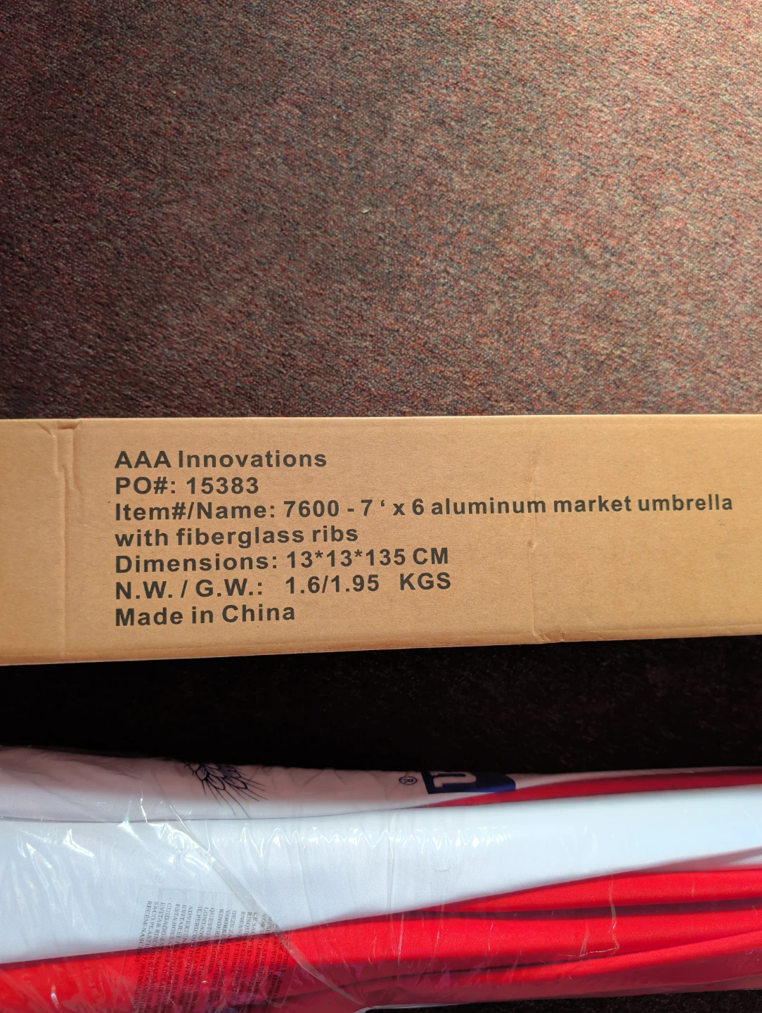 AAA Innovations 7' Aluminum Market Umbrella - Red, White, Blue