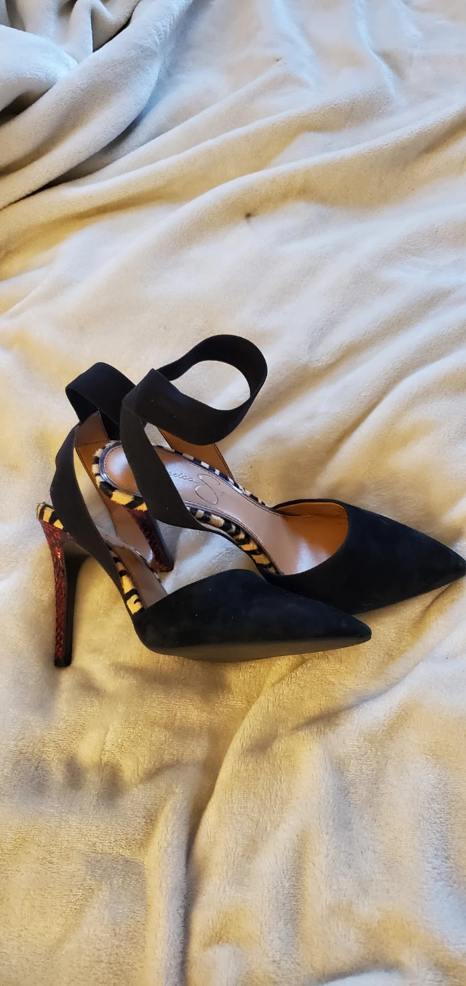 Jessica Simpson Black Suede Ankle Strap Heels - Size 6 - photo 2