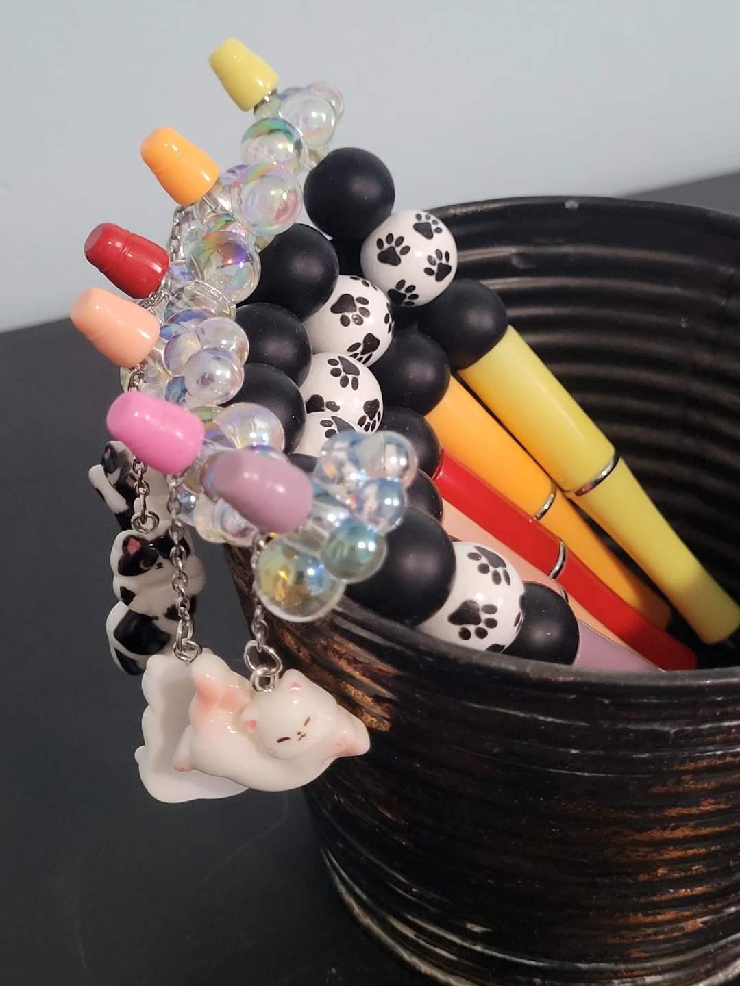 Handmade Kawaii Cat Charm Pens (set of 7) - photo 3