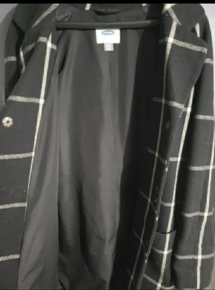Old Navy Plaid Wool Blend Blazer Jacket Size M - photo 3
