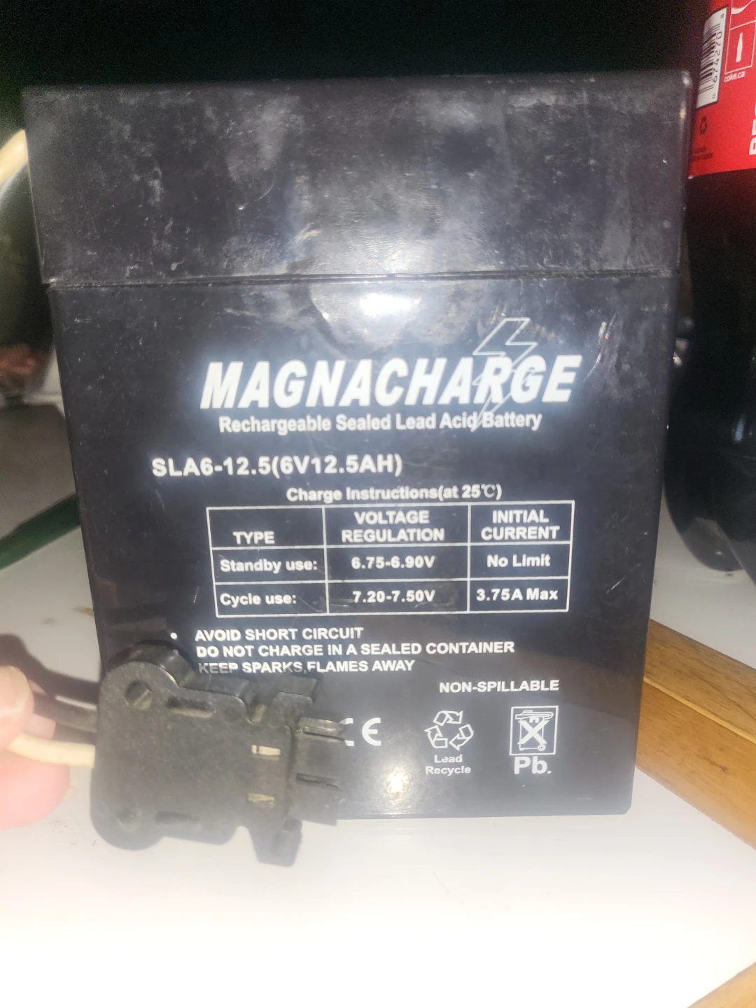 Magnacharge SLA6-12.5  Sealed Lead Acid Battery 6V 12.5AH - photo 2