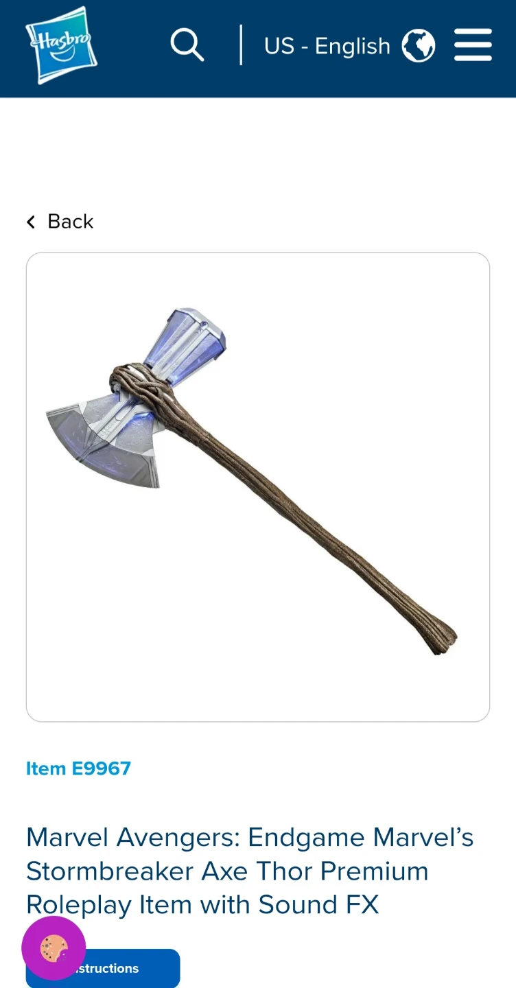 Hasbro Marvel Avengers Stormbreaker Electronic Axe with Sound FX - photo 2