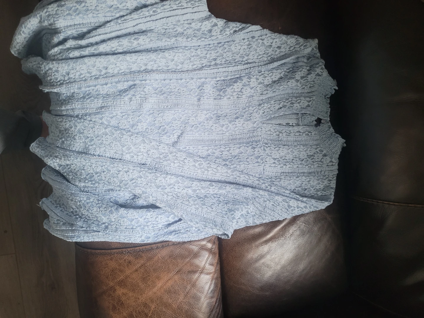Light Blue Lace Top - Size Medium